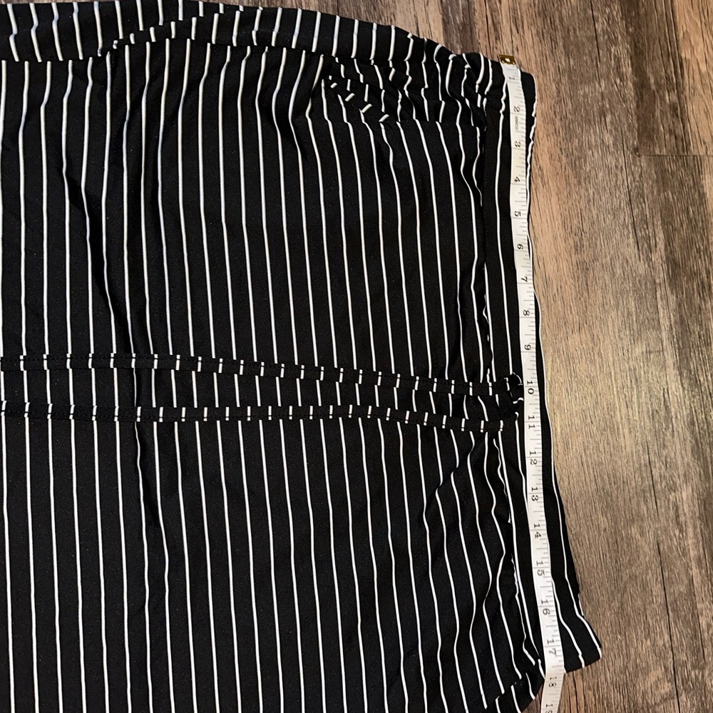 Black and White Striped Swim Skirt Coverup - Picture 2 of 4